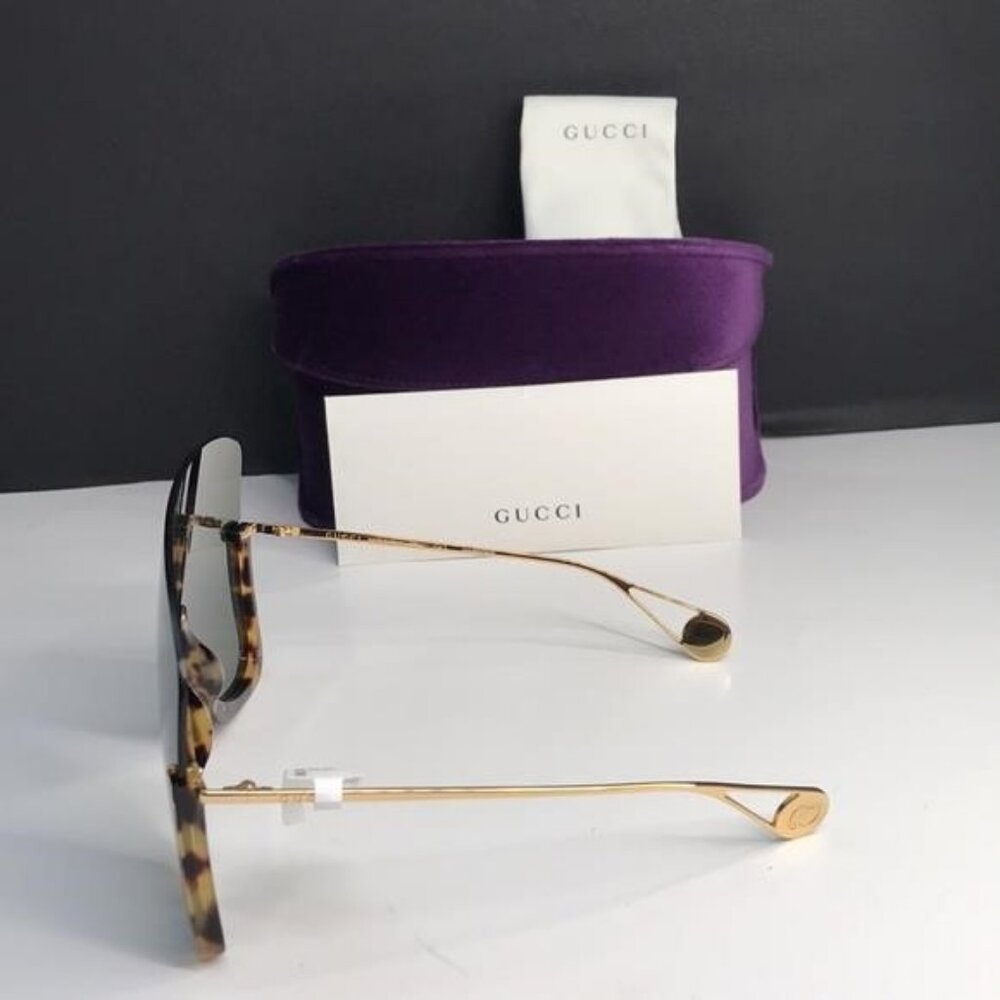Authentic Gucci GG0540S 002 Havana Grey Shield Sunglasses – New 🔥 - Picture 7 of 11